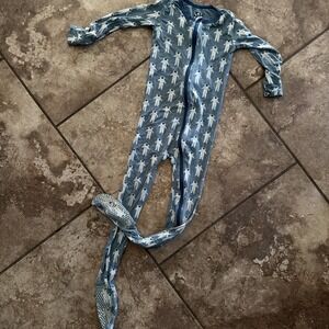 Kickee Pants Boys Sz 6 Astronaut Zip Up Footed Pajamas Sleeper VGC